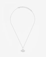 Iced Opal Evil Eye Necklace - White Gold