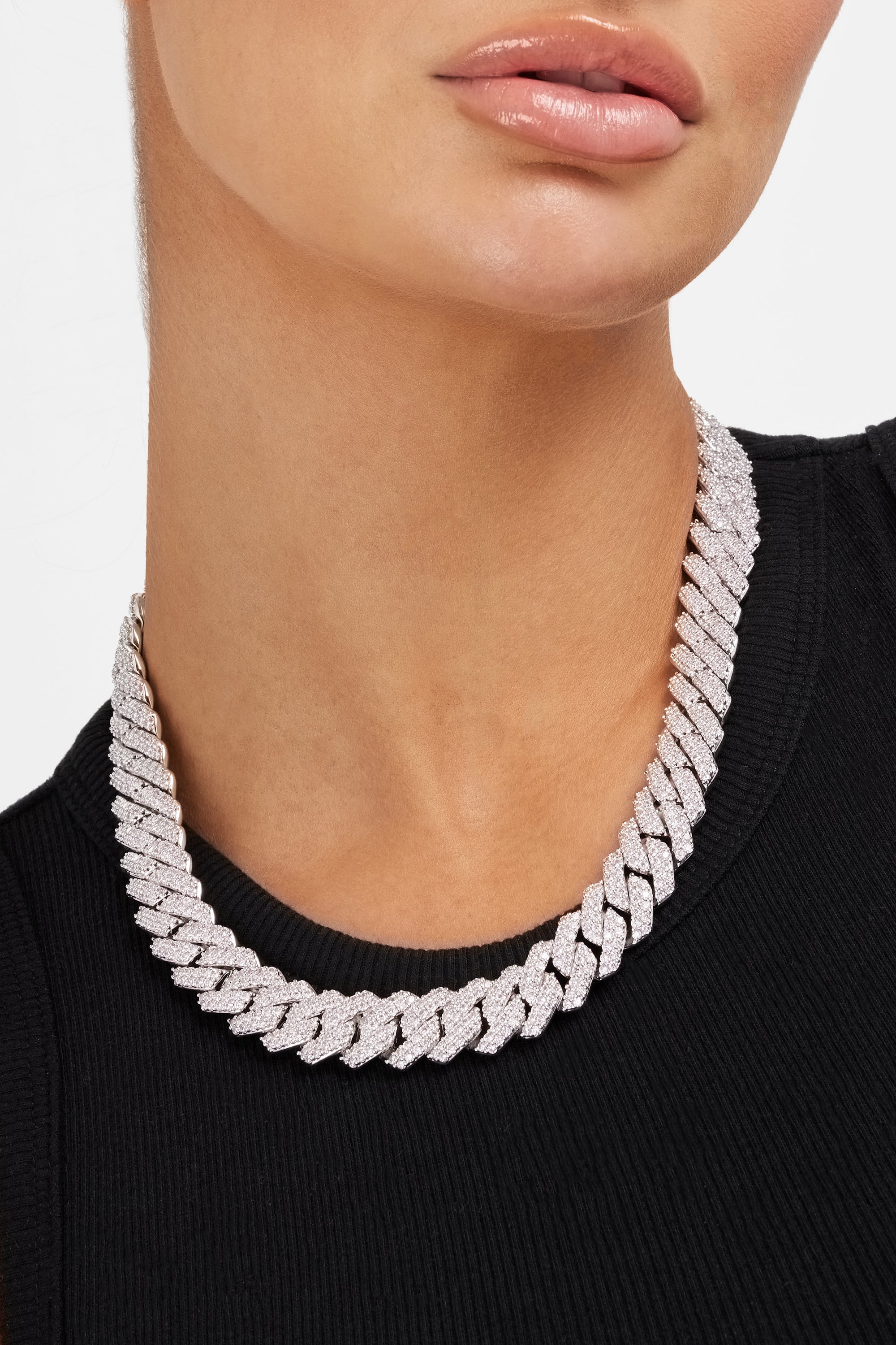 アクセサリー Iced Out Prong Chain Necklace 14mmSILVER S1e0493250f3a4bbba0a165525519c