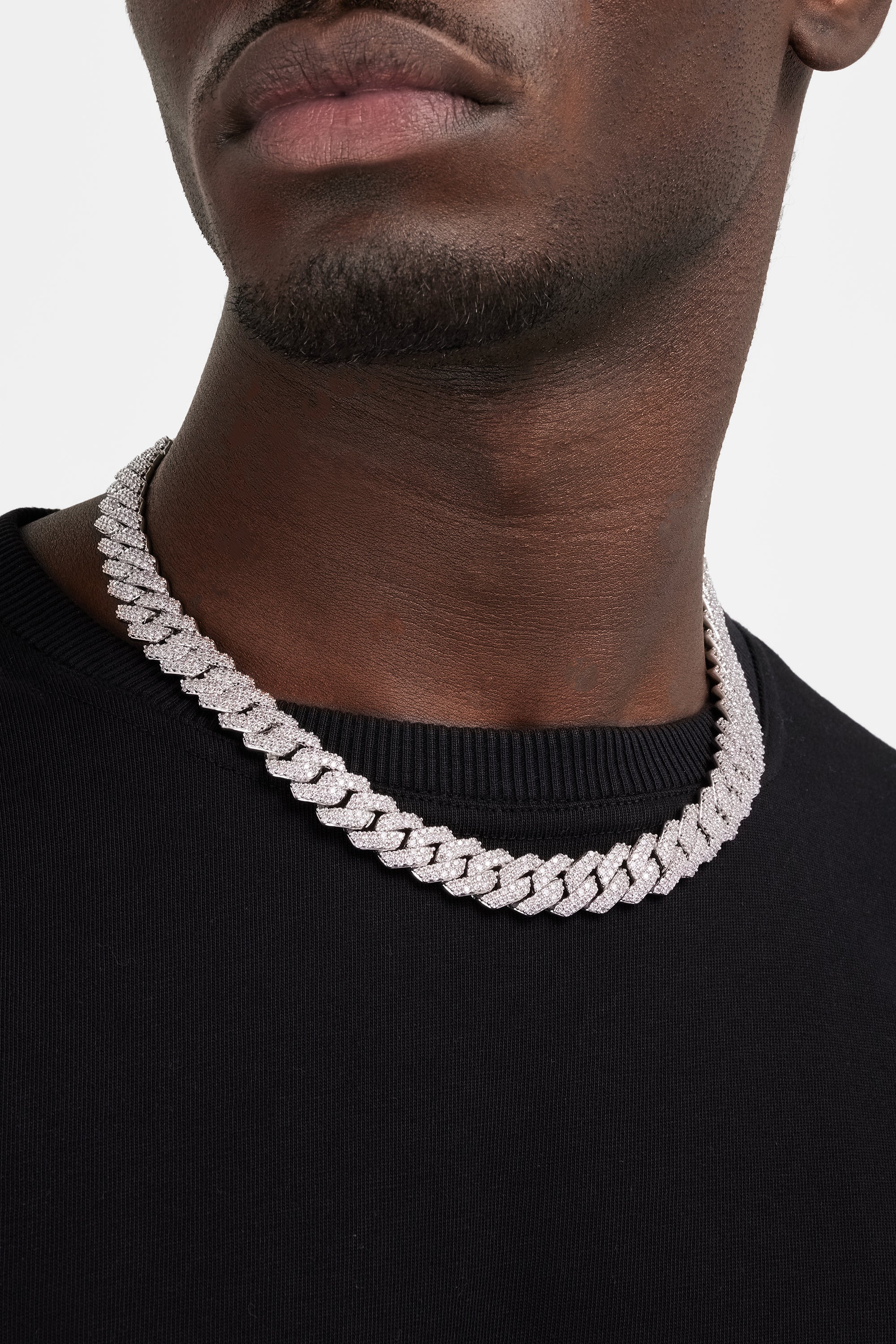 14 mm kubanische Zinkenkette in Eisrosa