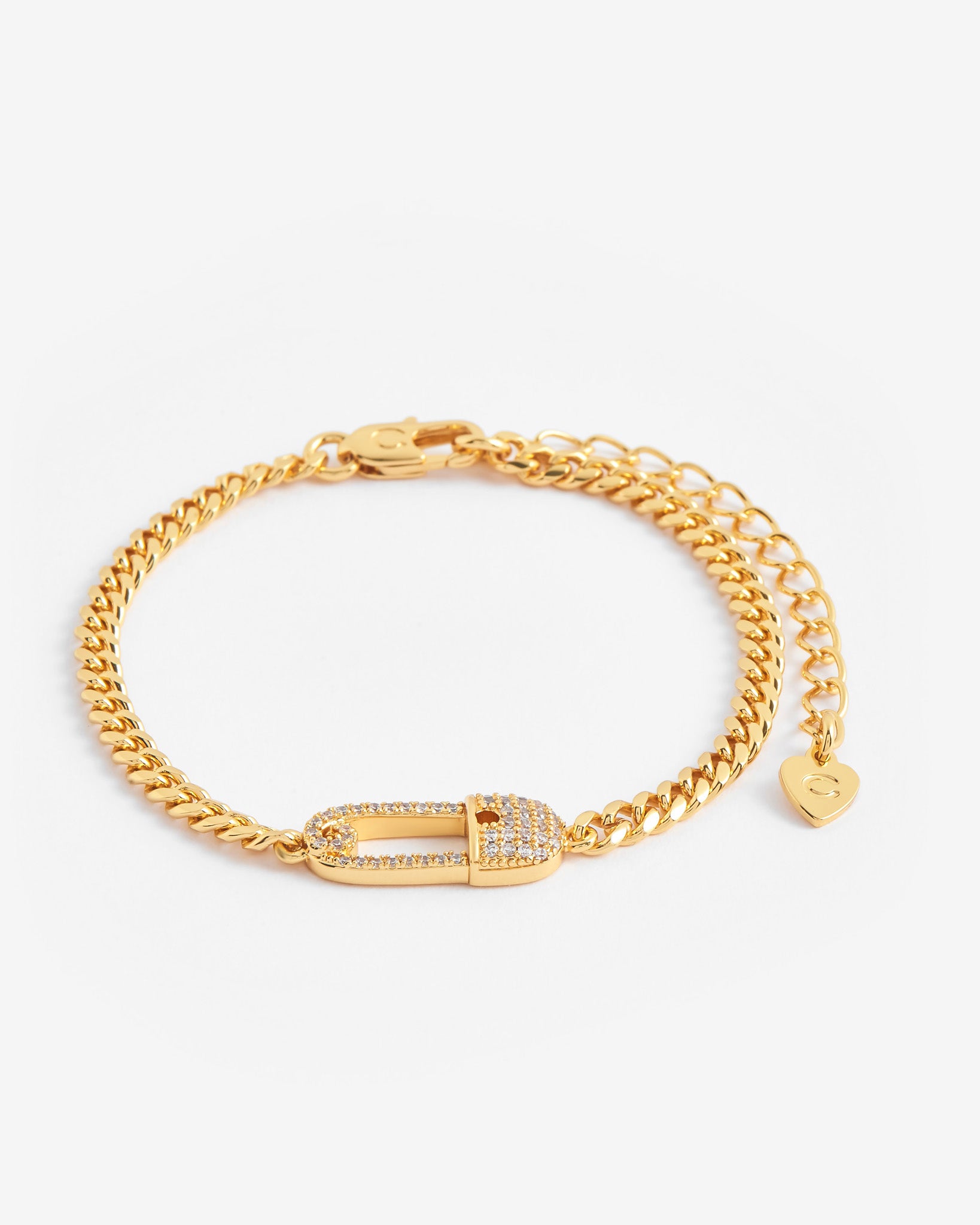 Armband mit Sicherheitsnadel und Eisverzierung – Gold