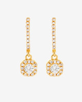 Iced Stone Huggie Earrings - Gold