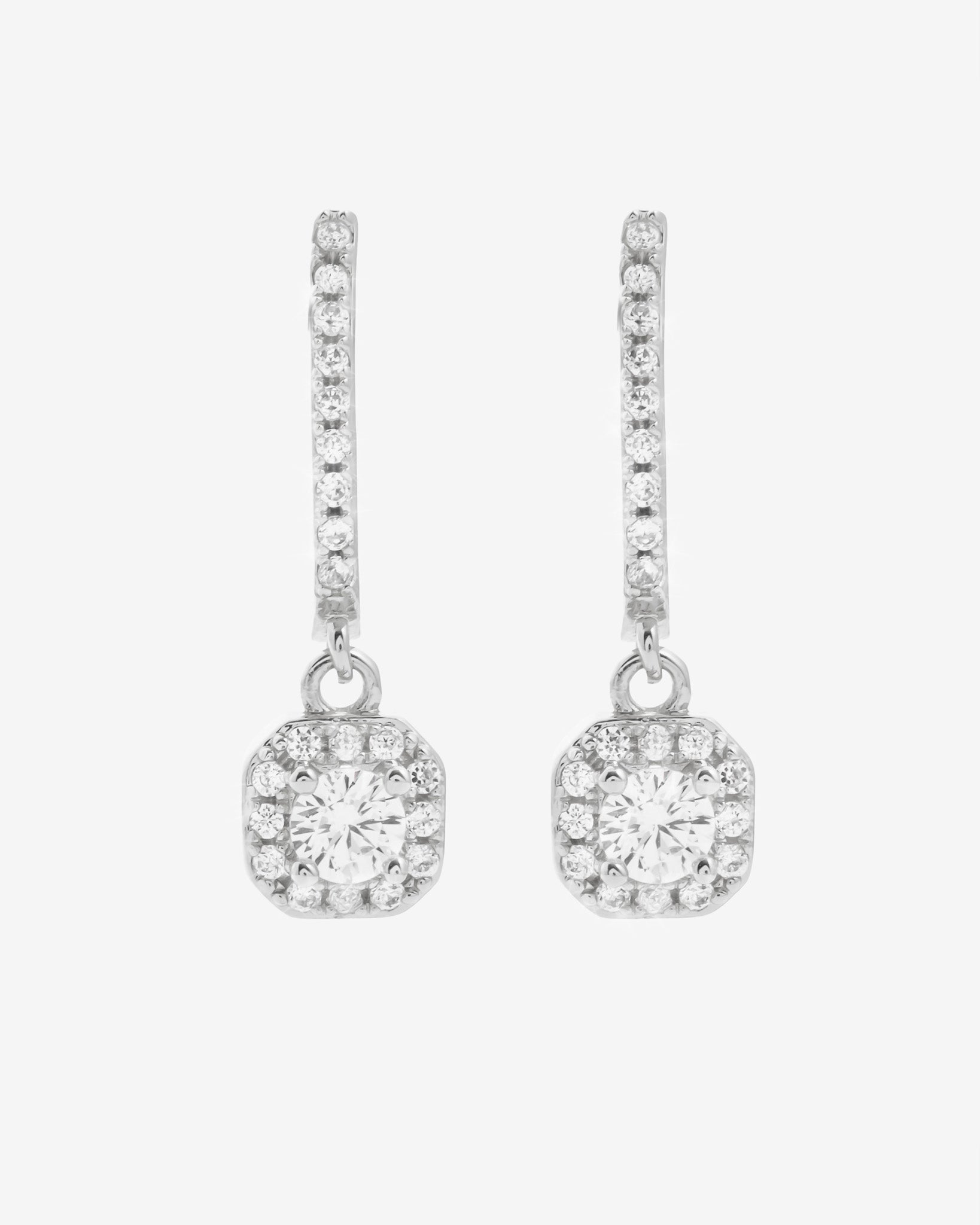 Iced Stone Huggie Earrings