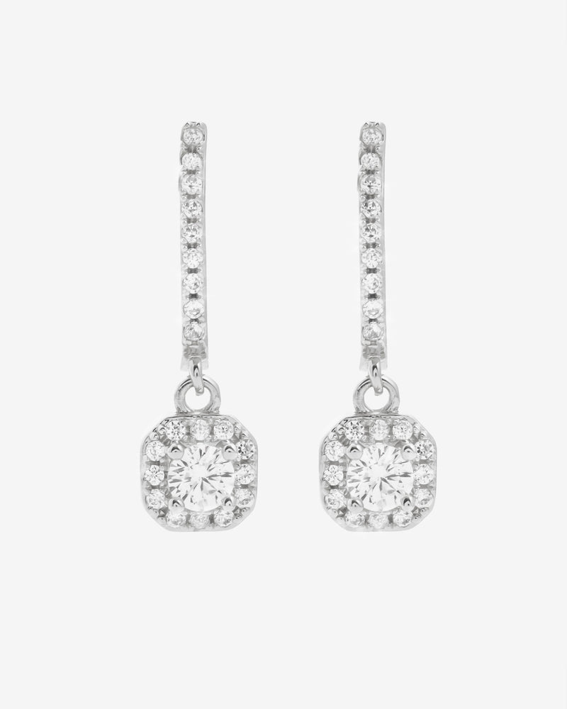 Iced Stone Huggie Earrings