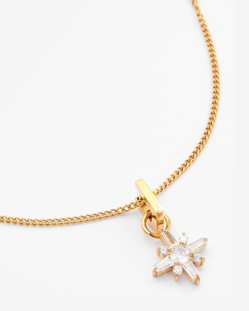 Iced Snowflake Necklace - Gold