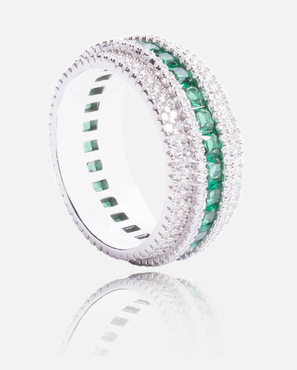 Iced Row Ring - Green