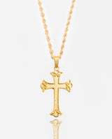 Curved Cross Pendant - Gold