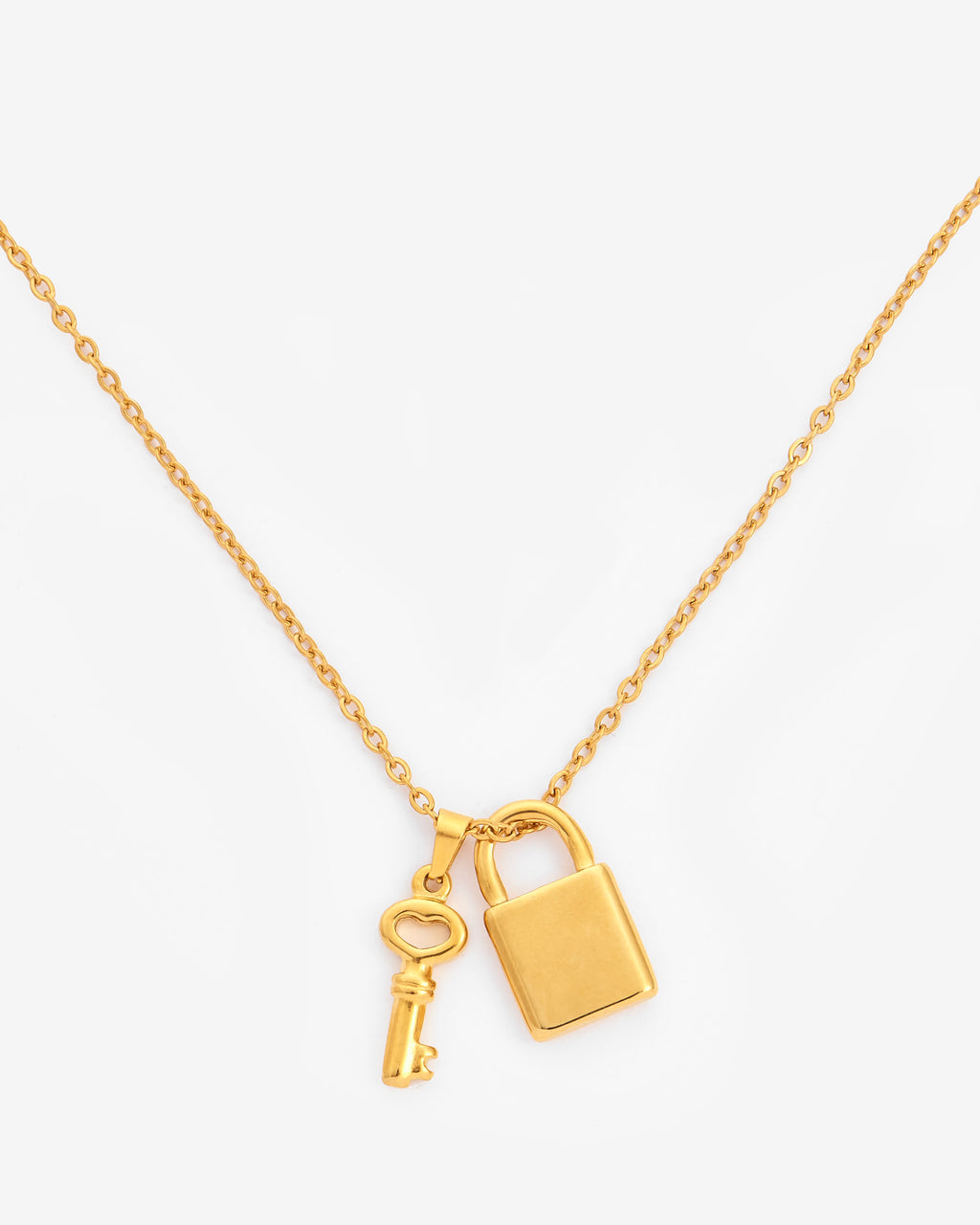 Lock And Key Necklace Gold Cernucci