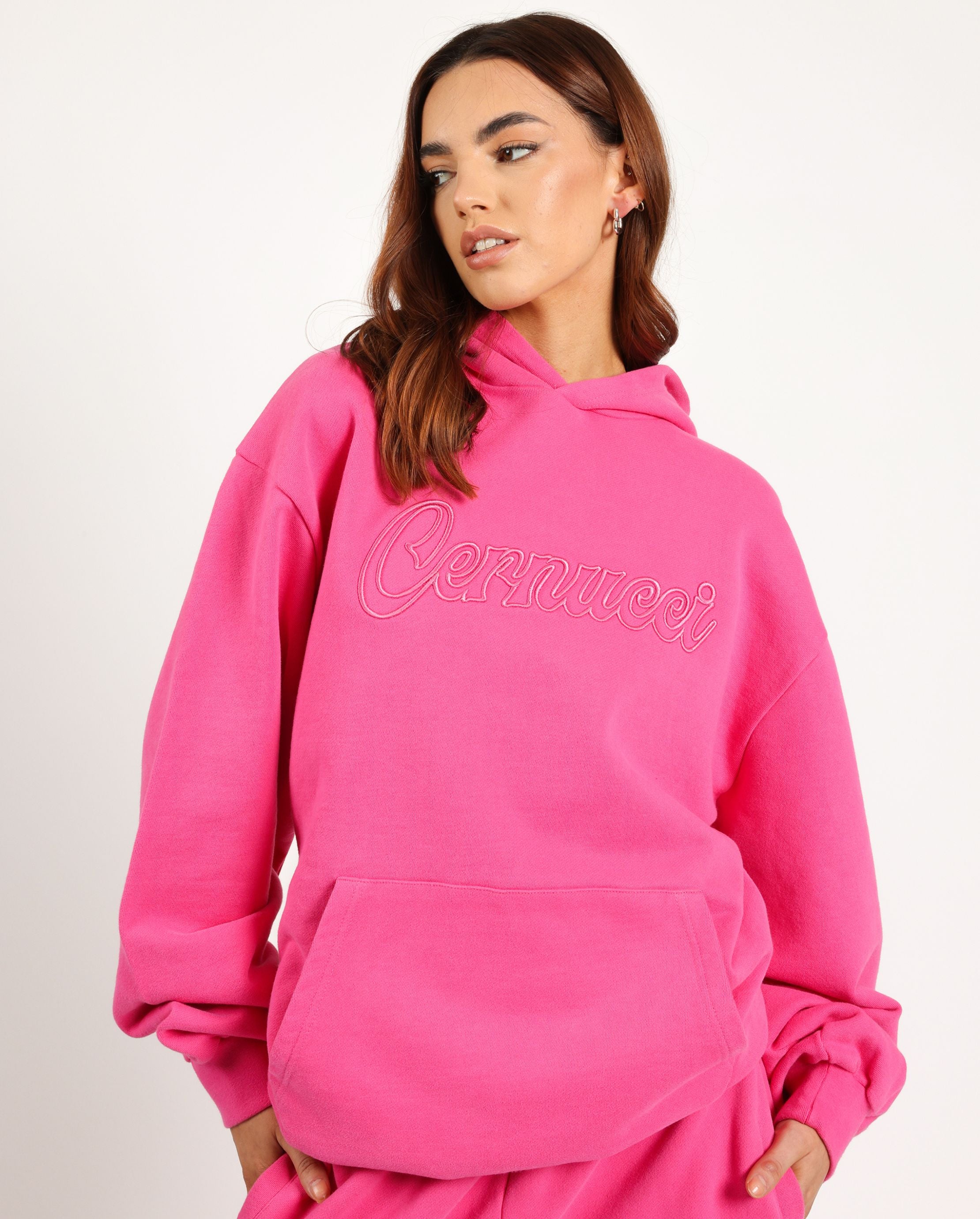 Cernucci Bestickter Hoodie - Rosa