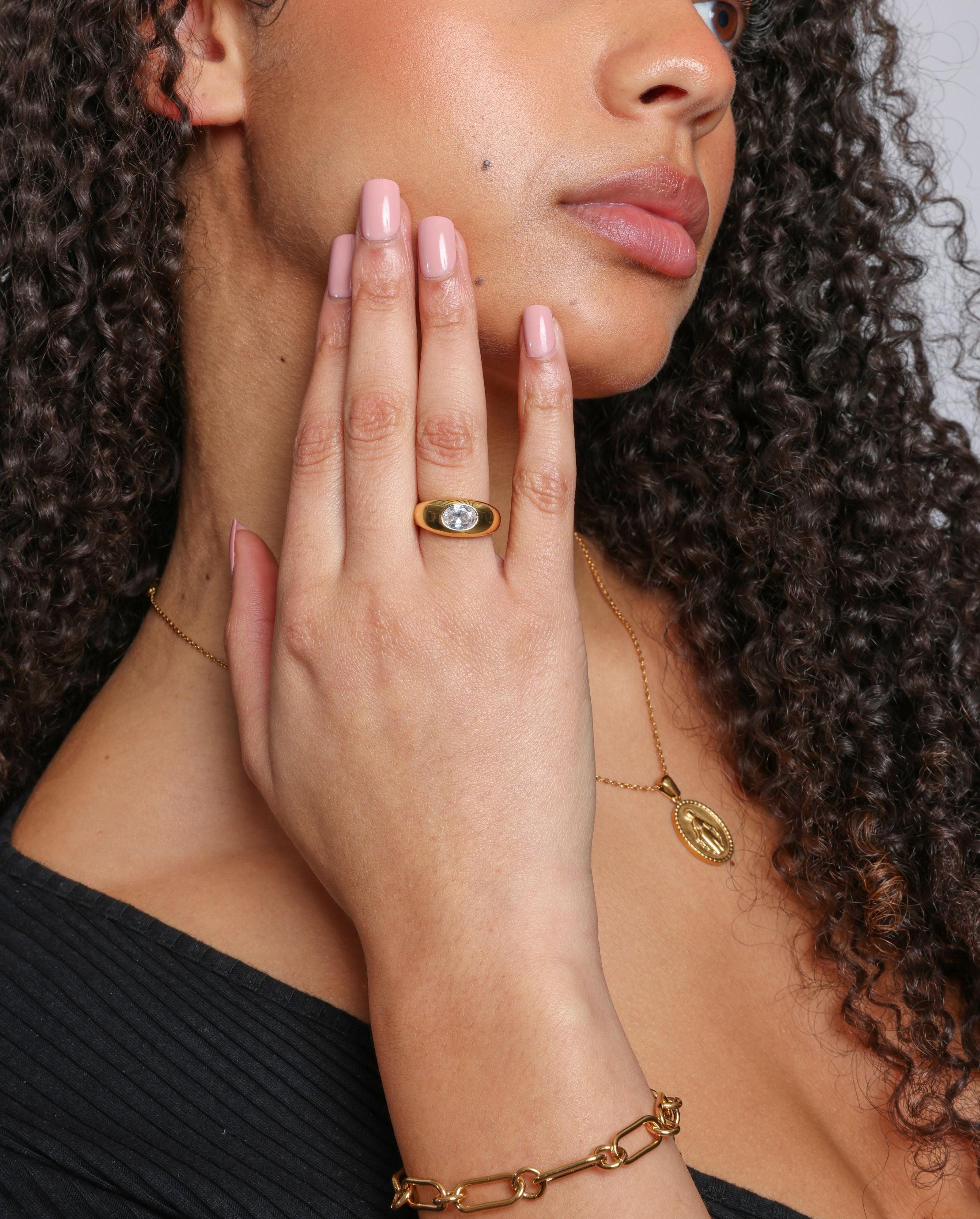 Edelstein-Kuppelring – Gold – 10 mm