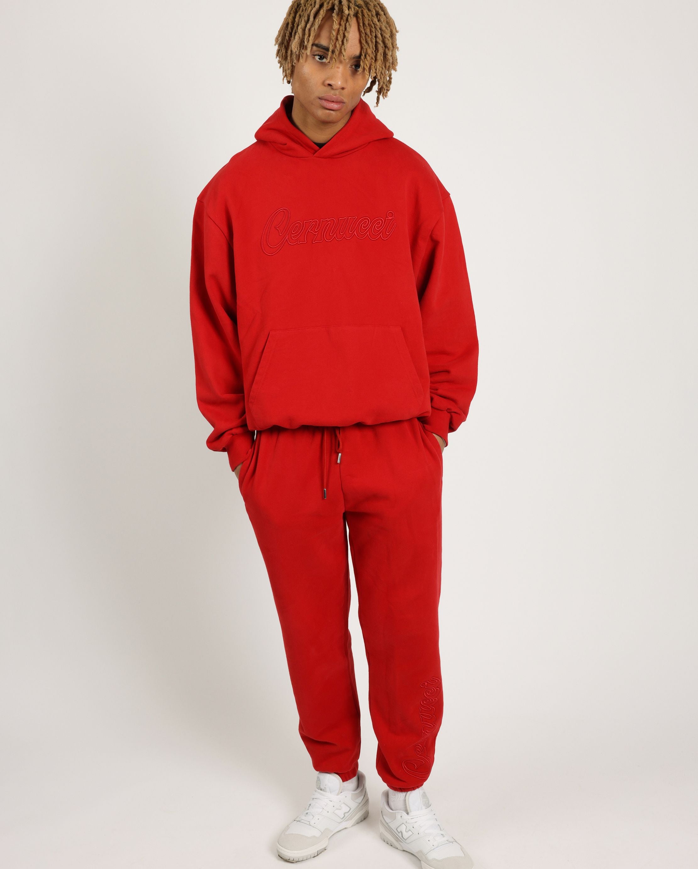 Cernucci – Bestickte Jogginghose – Rot