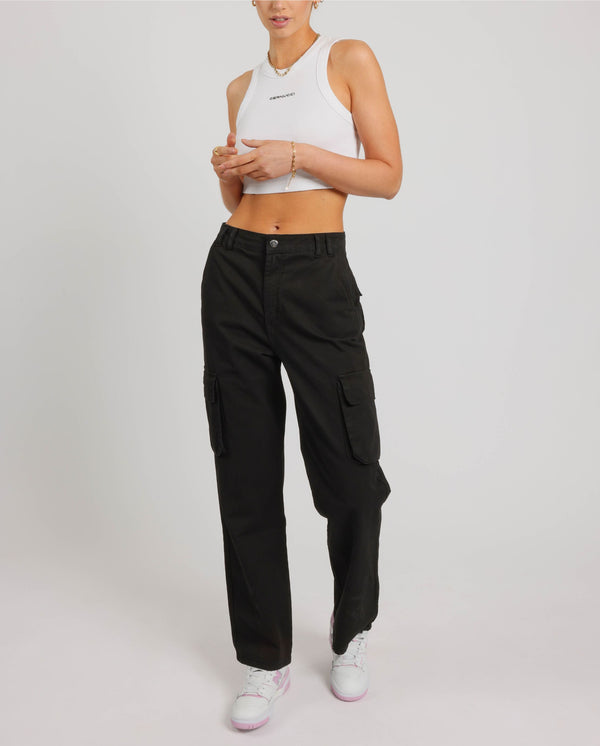 Cargohose mit geradem Bein - Schwarz 