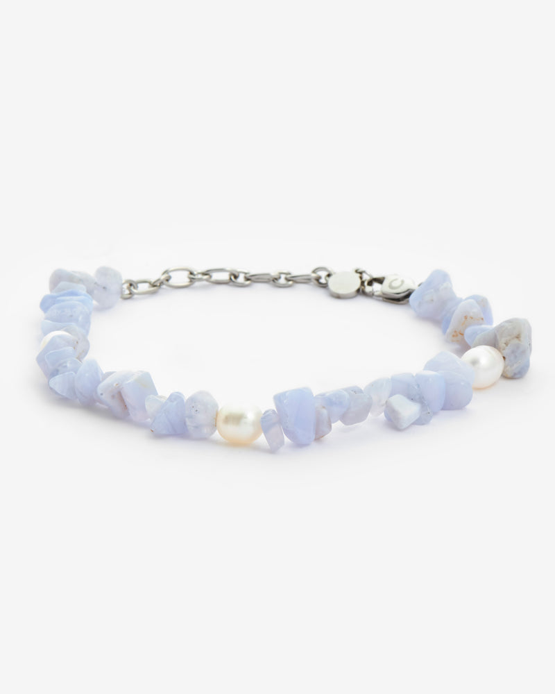 Lilac Organic Bead And Pearl Mix Bracelet