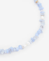 Lilac Organic Bead And Pearl Mix Necklace - White Gold