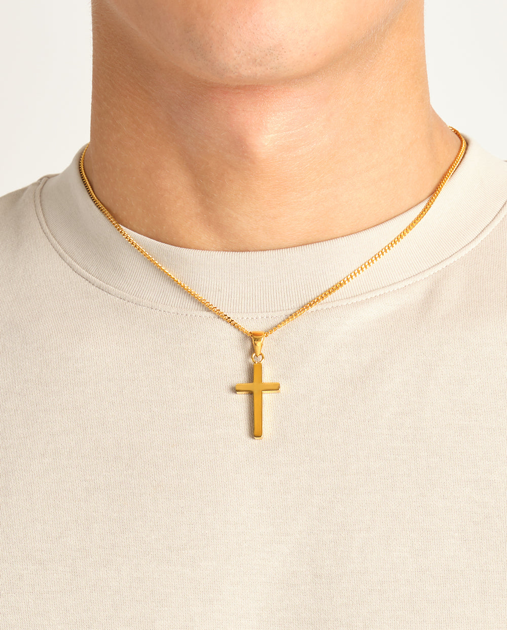 Plain Cross Pendant Gold – Cernucci - Main Image