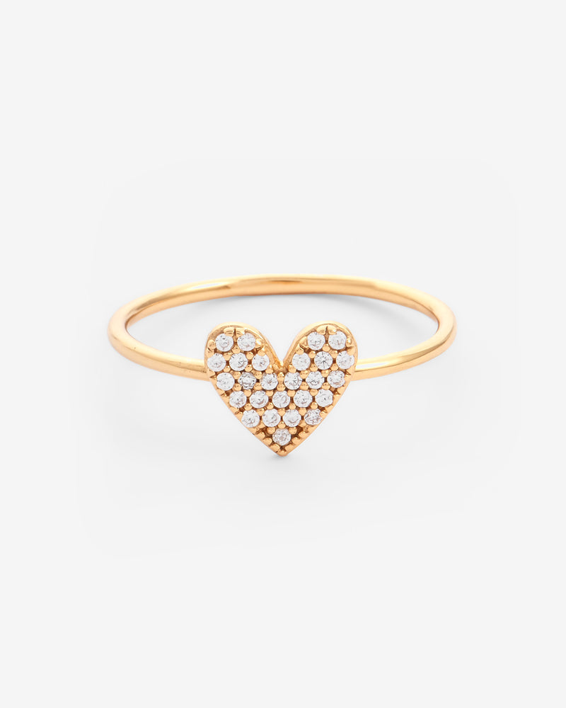 Pave Heart Ring - Gold