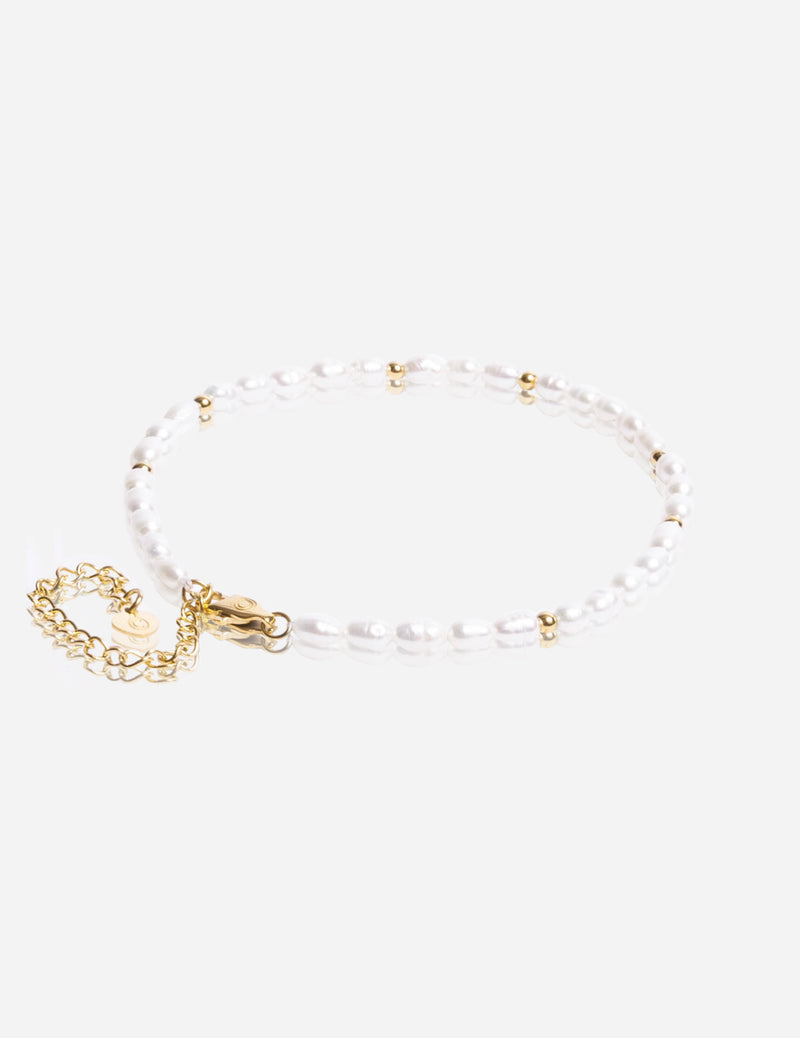 Freshwater Pearl Anklet - Gold