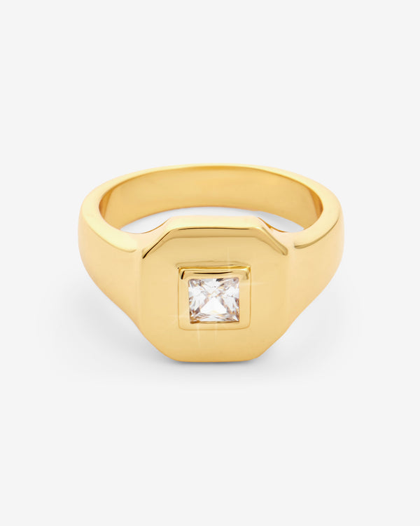 Rectangle Signet Ring - Gold
