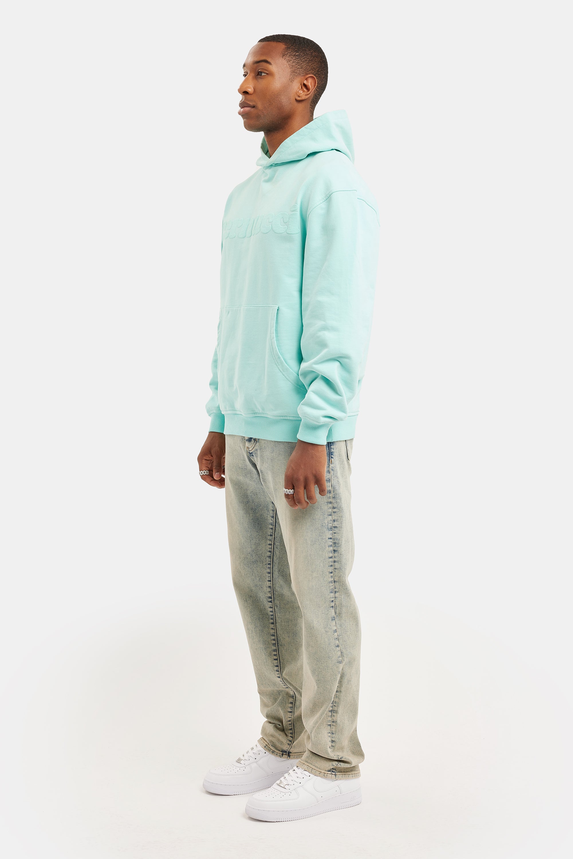 Cernucci Kapuzenpullover mit Puff-Print - Aqua