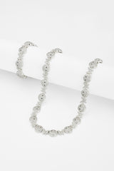 Iced Face & Butterfly Chain + Bracelet Bundle - White Gold