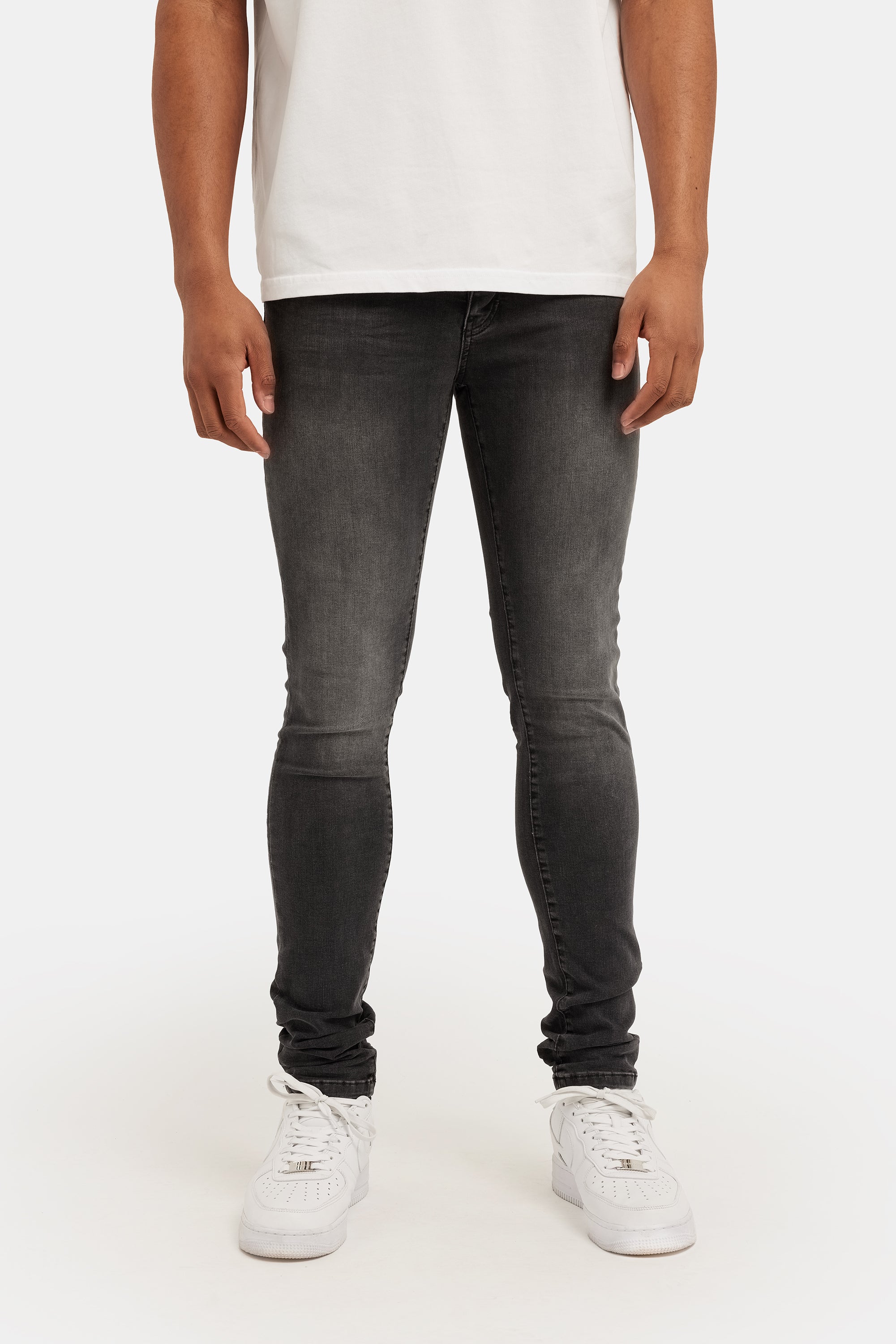 Skinny Fit Jeans – Verwaschenes Schwarz