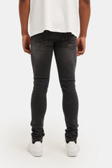 Skinny Fit Jeans - Washed Black