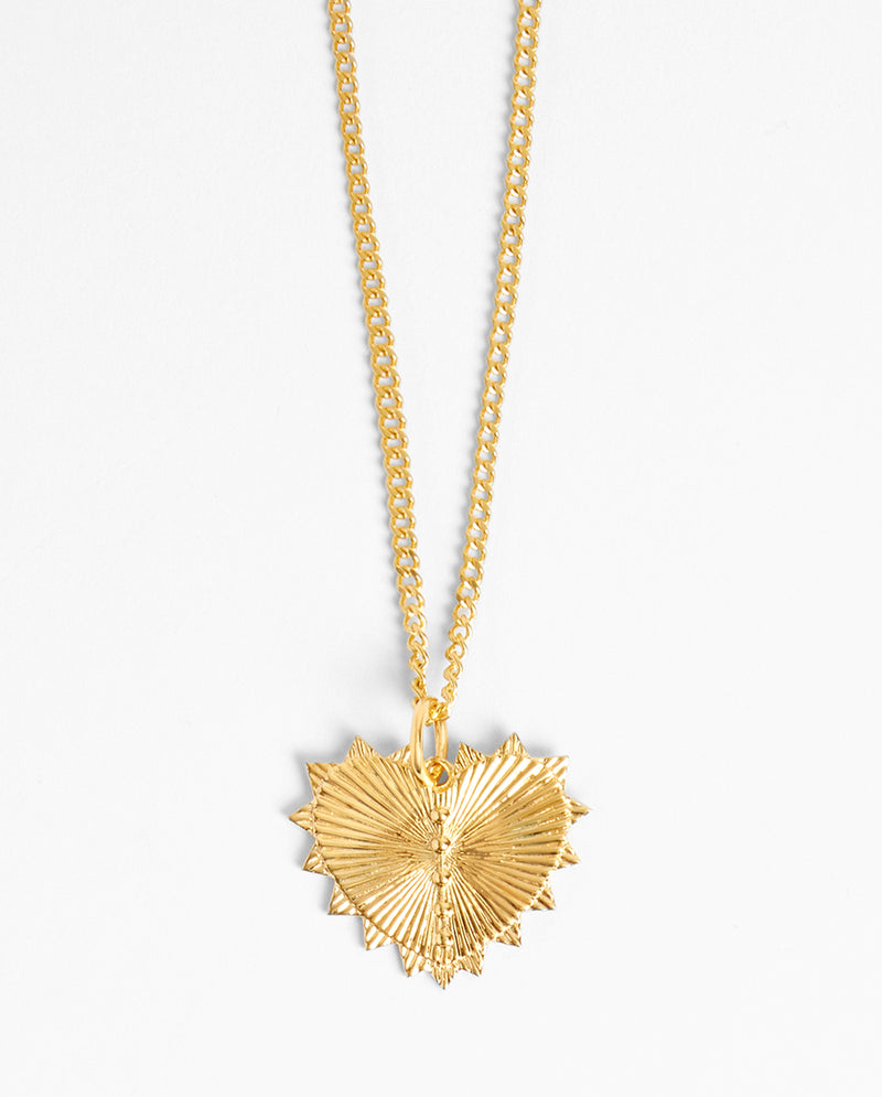 Textured Heart Pendant - Gold