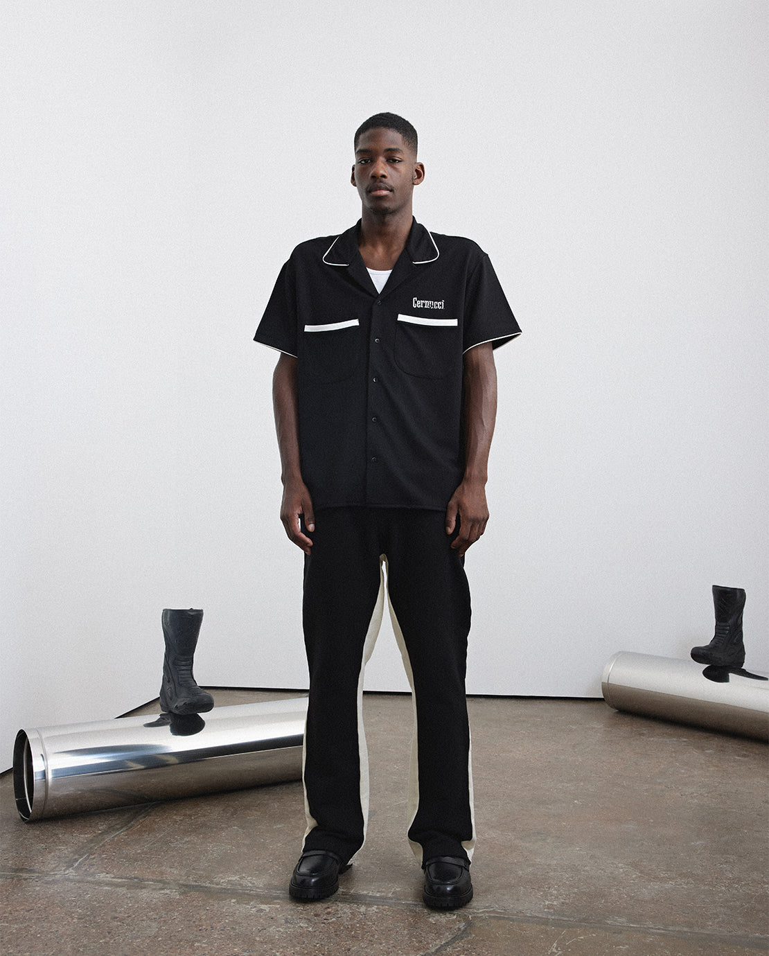 Jogginghose mit Einsätzen - Schwarz