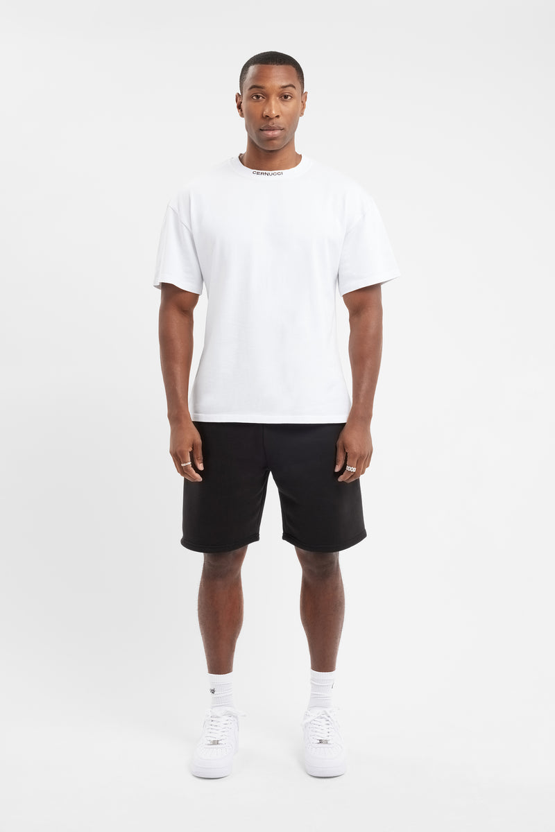 T-Shirt mit kastigem Cernucci-Ausschnitt - Weiß