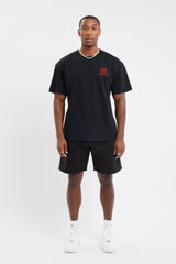 Oversize-T-Shirt mit Cernucci-Text - Schwarz