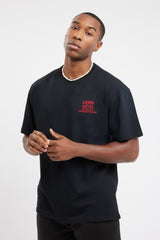 Oversize-T-Shirt mit Cernucci-Text - Schwarz