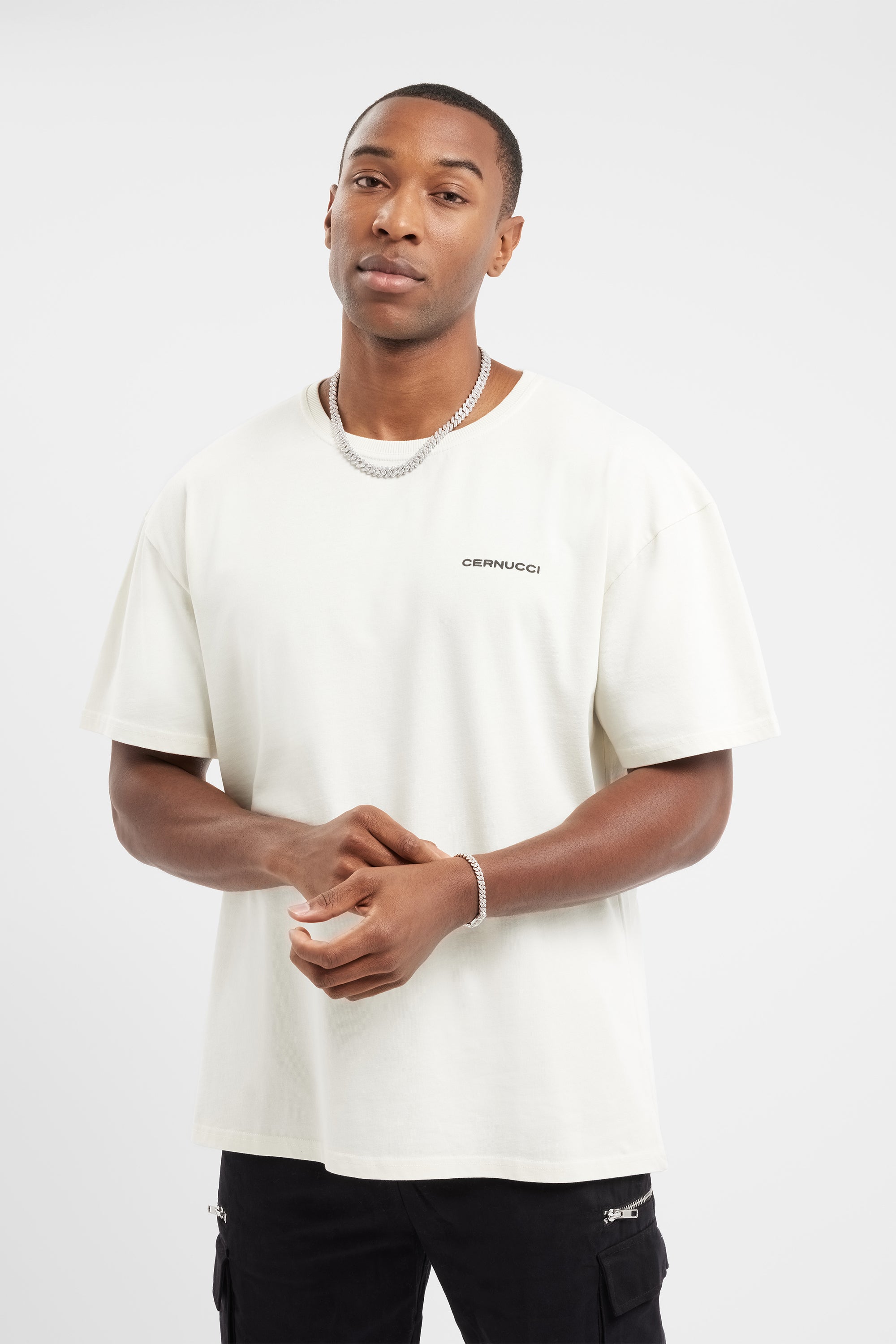 うっちーさん Oversized Round Neck T-Shirt Oversized Palm T-Shirt - Cream – Cernucci