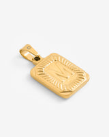 Vintage Inspired Initial Rectangle Pendant M - Gold