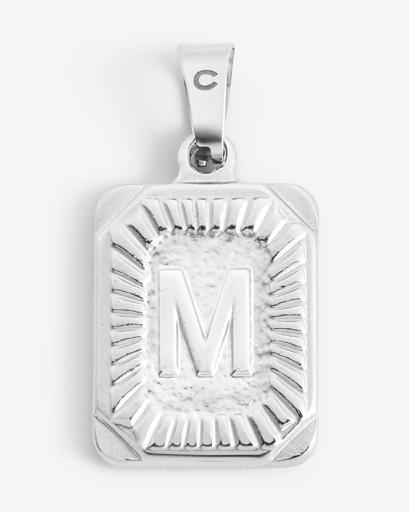 Vintage Inspired Initial Rectangle Pendant M