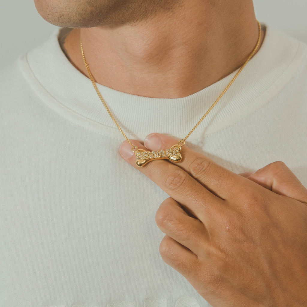 Beware Bone Necklace 3mm