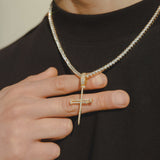 Diamond Nail Cross Pendant - Gold - Cernucci