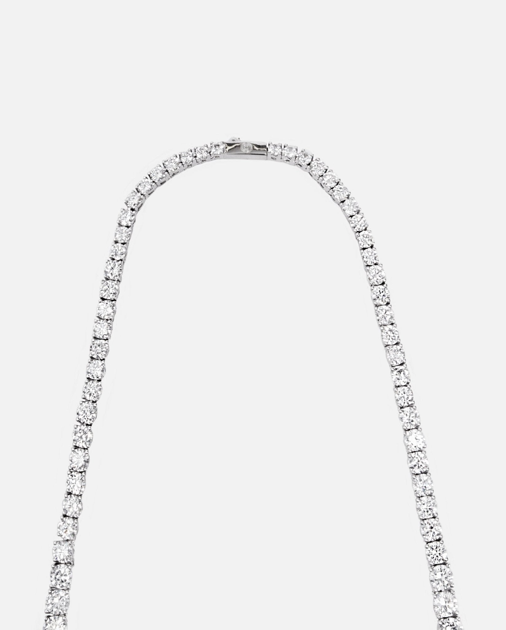Graduated Tennis Chain - White Gold - Cernucci
