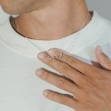 Iced Arabic "Love" Necklace - White Gold - Cernucci