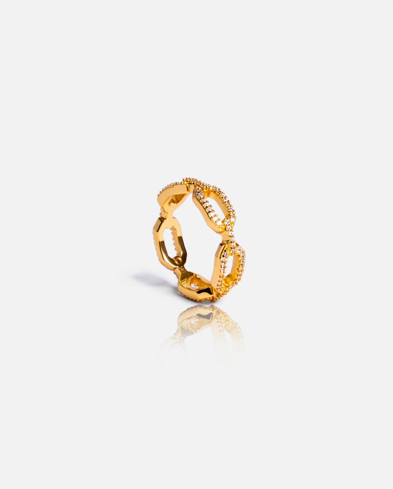 Iced Hermes Ring - Gold - Cernucci