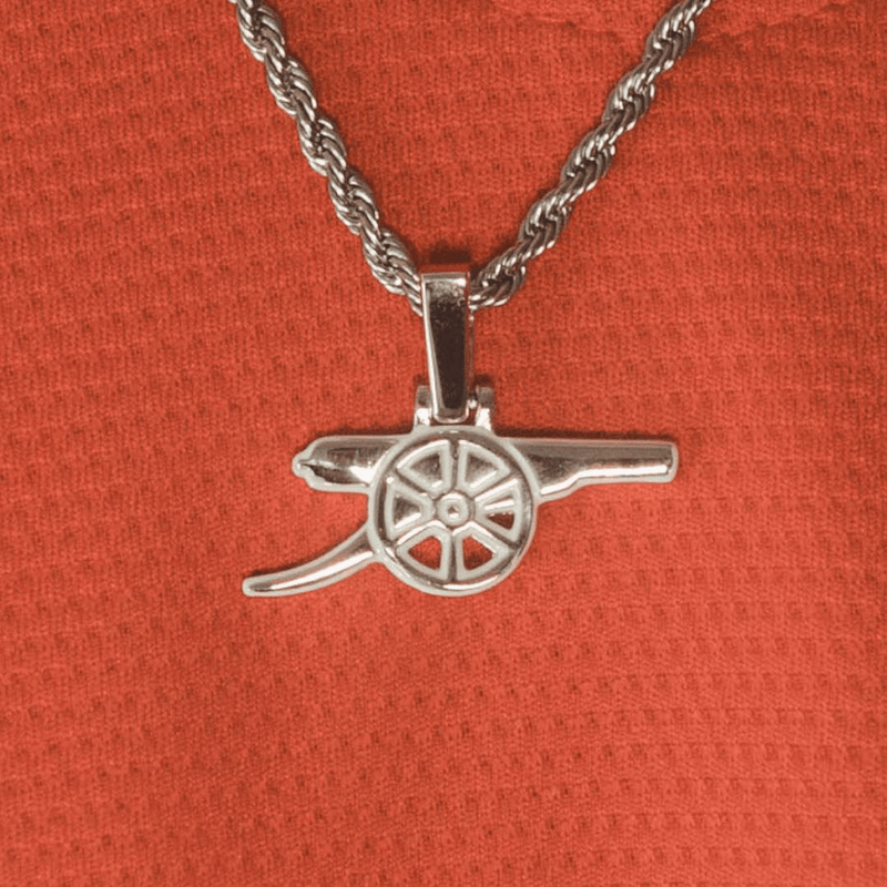 Official Arsenal Cannon Pendant - White Gold - Cernucci