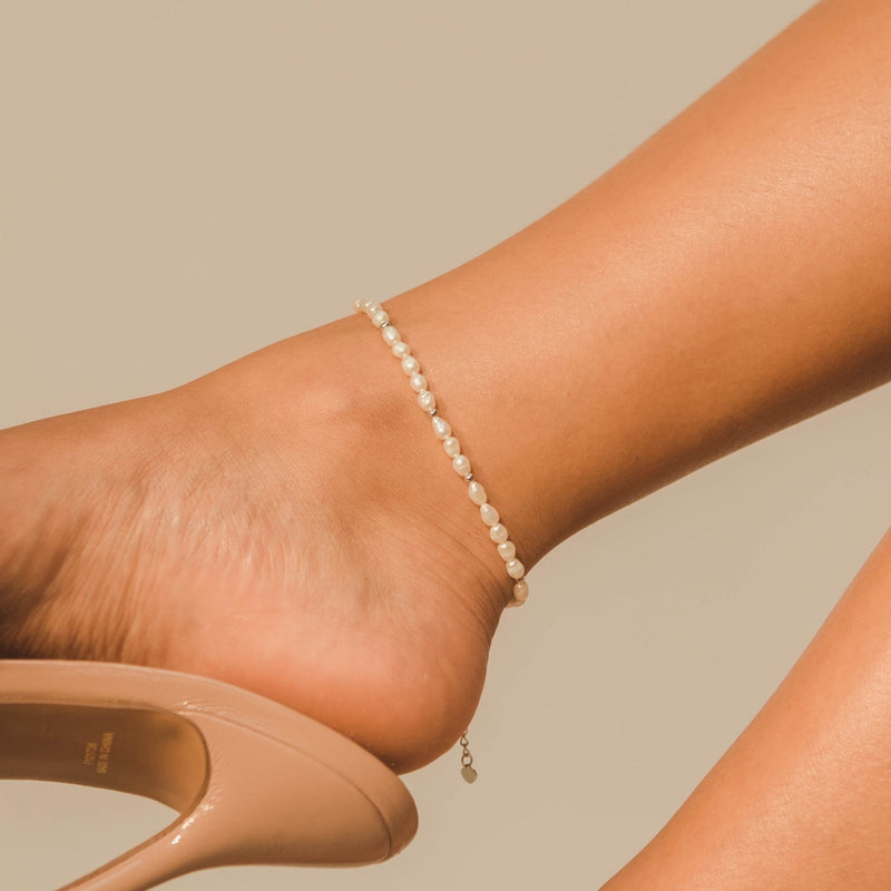 Pearl Anklet - White Gold - Cernucci