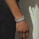 Prong Link + Tennis Bracelet Bundle - White Gold - Cernucci